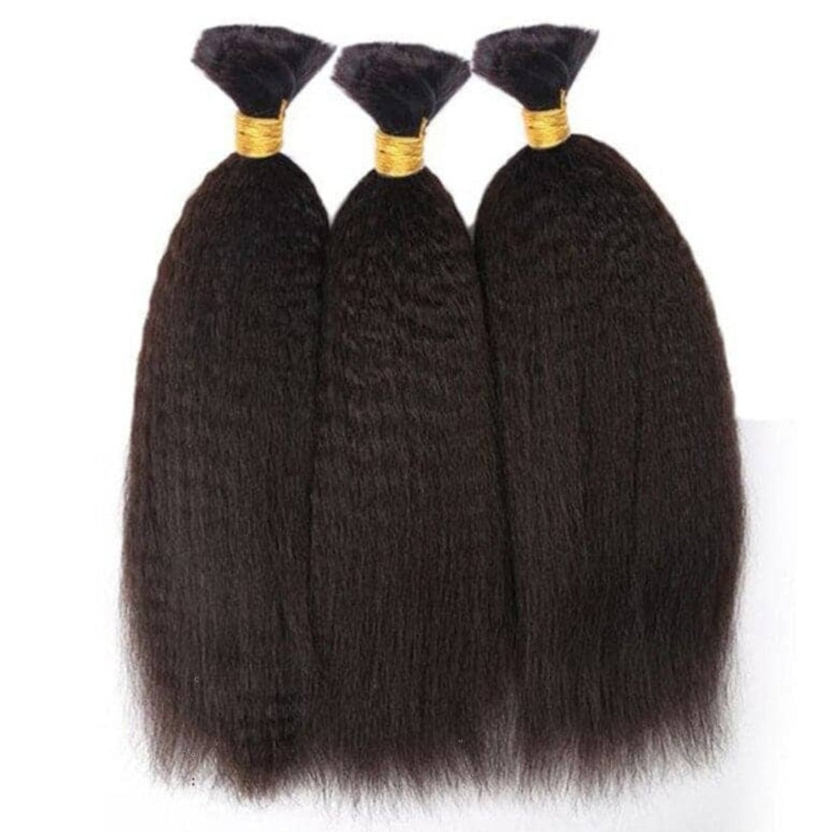 Kinky Straight Bulk Human Hair Extensions for Braiding 100g
