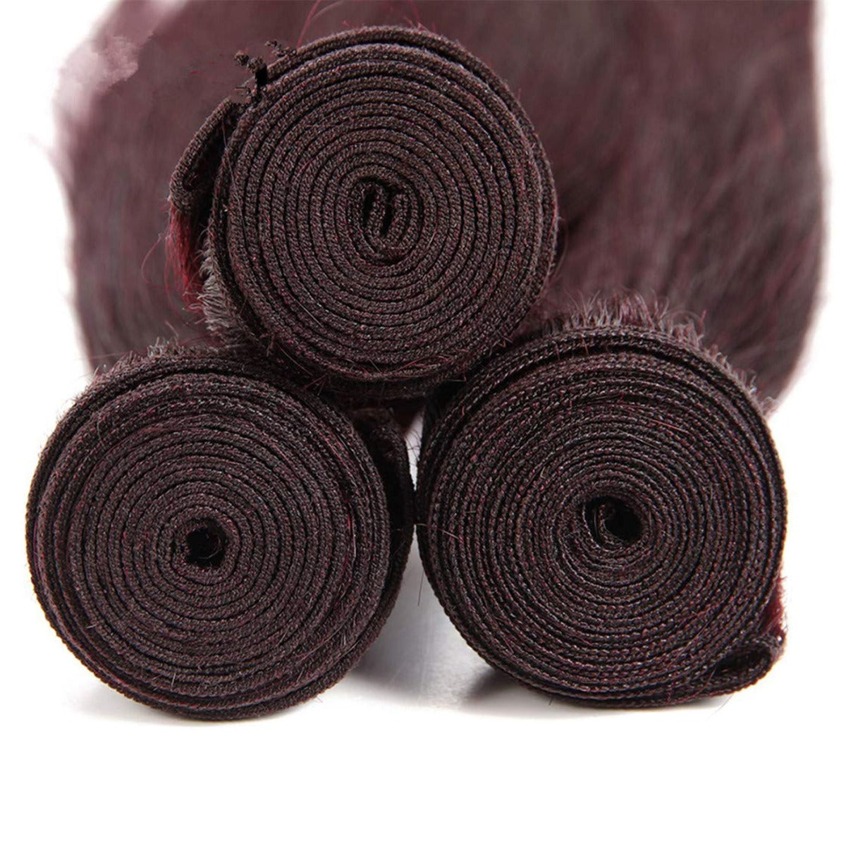 Straight Virgin Hair Bundles with Closure Burgundy