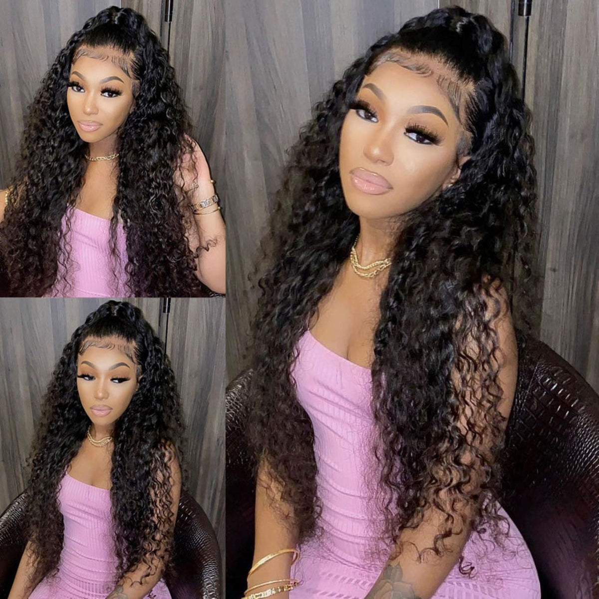 4X4 Glueless Deep Wave High Density Lace Closure Wig