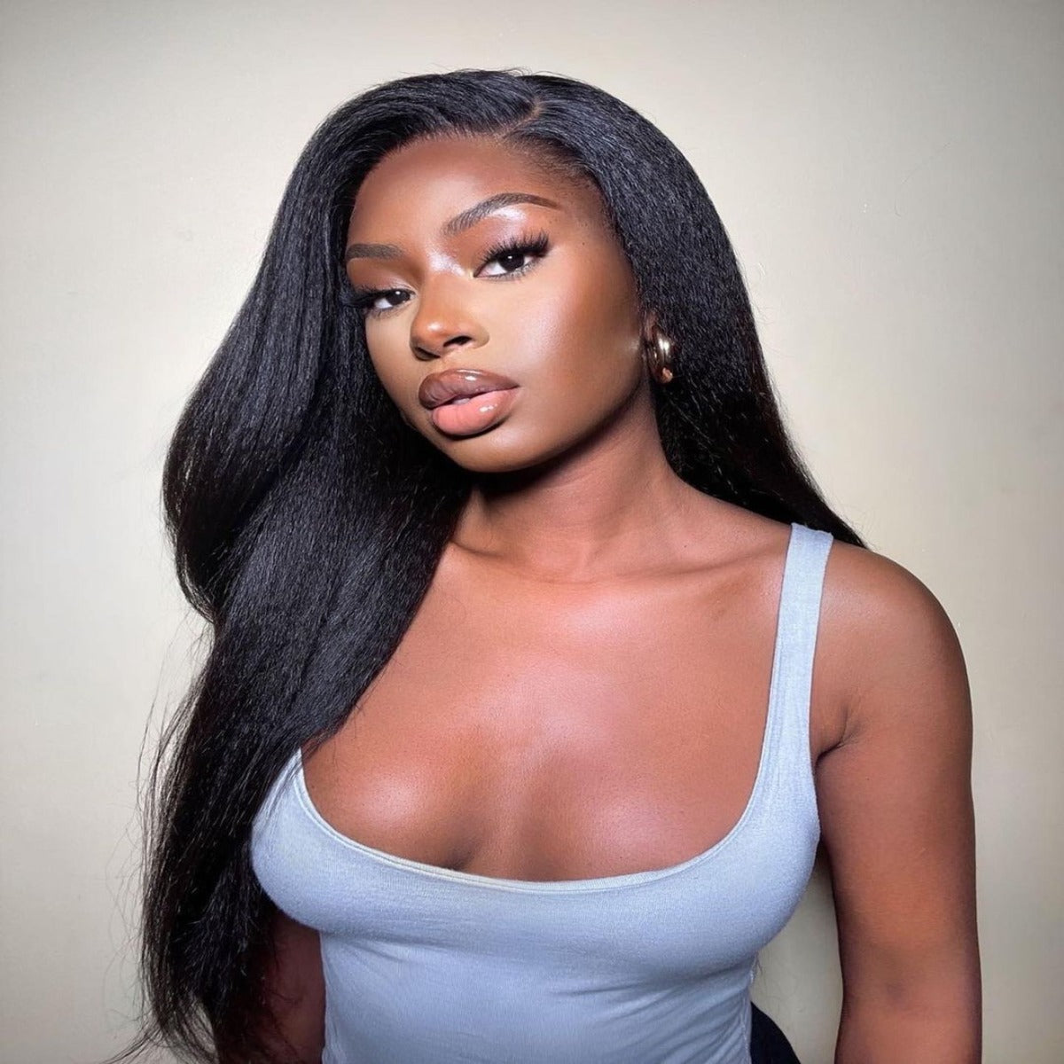 13X4 Lace Kinky Straight High 180%, 200% Density Closure Wig