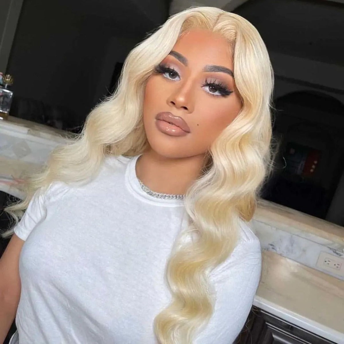 Blonde #613 Body Wave 4X4 Glueless Lace Closure Wig