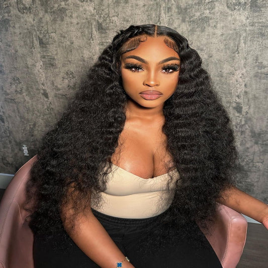 13X4 HD Lace Deep Wave High 180% 200% Density Human Hair Wig
