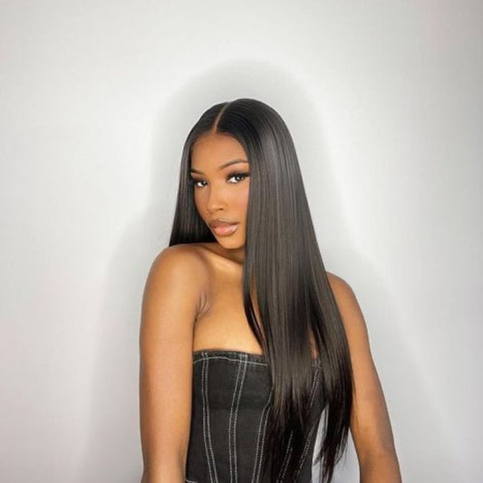 4X4 Glueless Straight High Density Lace Closure Wig