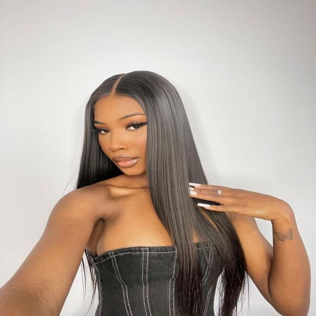 4X4 Glueless Straight High Density Lace Closure Wig