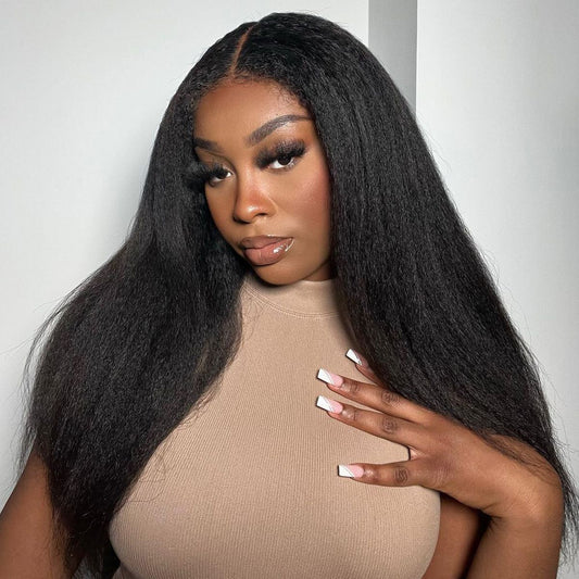 5x5  HD Lace Kinky Straight Closure Wig