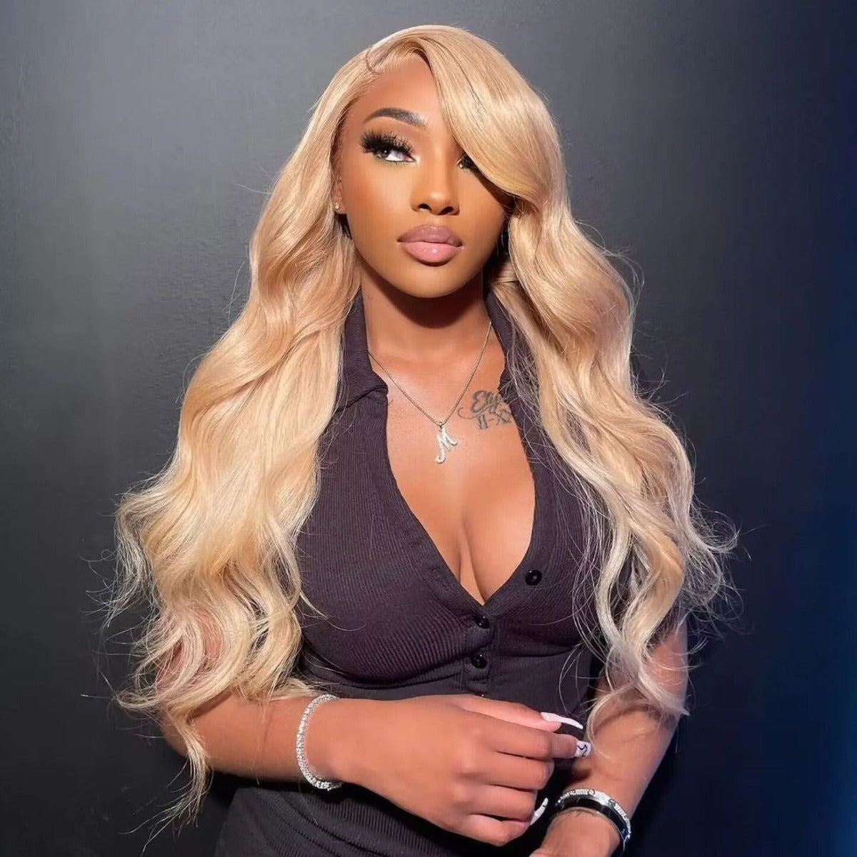 Blonde #613 Body Wave 13X4 Lace Closure Human Hair Wig