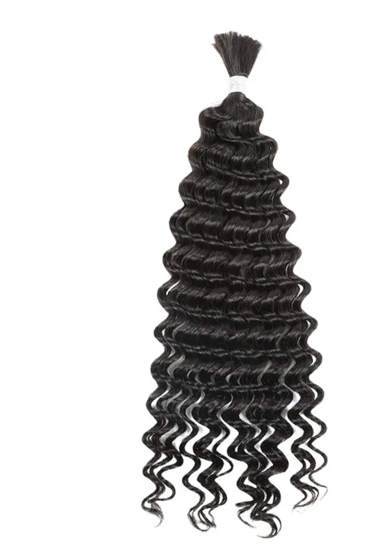 Deep Wave Braid Bulk Human Hair Extensions  100g