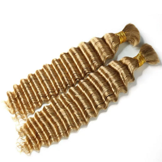 #27 Deep Wave Braid Bulk Human Hair Extensions  100g