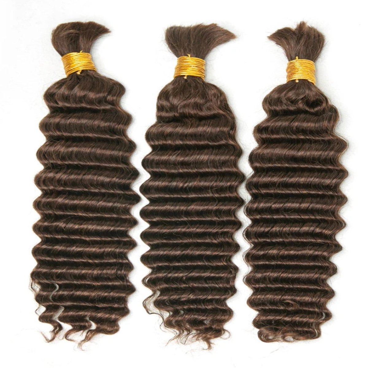 #4 Dark Brown Deep Wave Braid Bulk Human Hair Extensions  100g