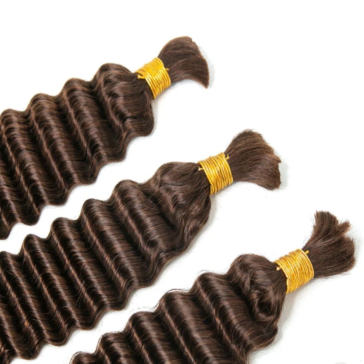 #4 Dark Brown Deep Wave Braid Bulk Human Hair Extensions  100g