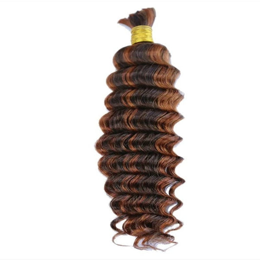 #4/30 Deep Wave Braid Bulk Human Hair Extensions  100g