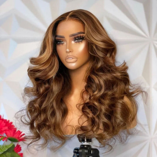 Missed color brown13X4 Human Hair Wigs Pre plucked Body Wave Lace Front Wigs