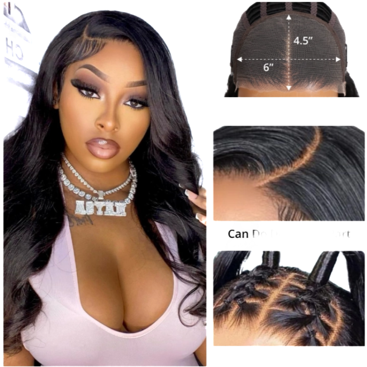 4X6 Pre Cut Lace Wear to go Glueless Body wave Human Hair Wig