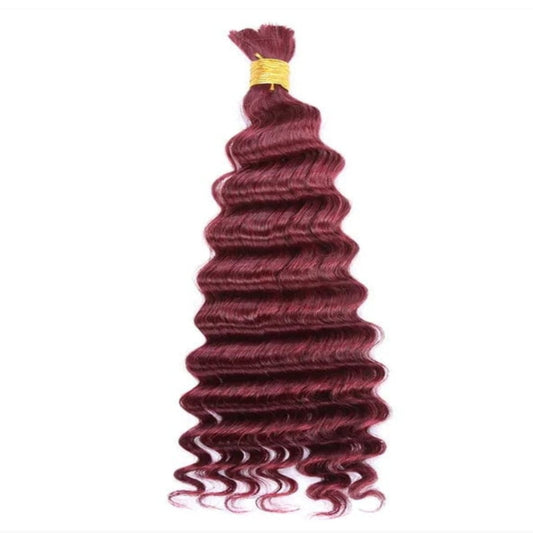 #99J Deep Wave Braid Bulk Human Hair Extensions  100g