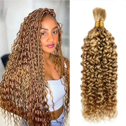 #27 Water Wave Braid Bulk Human Hair Extensions  100g