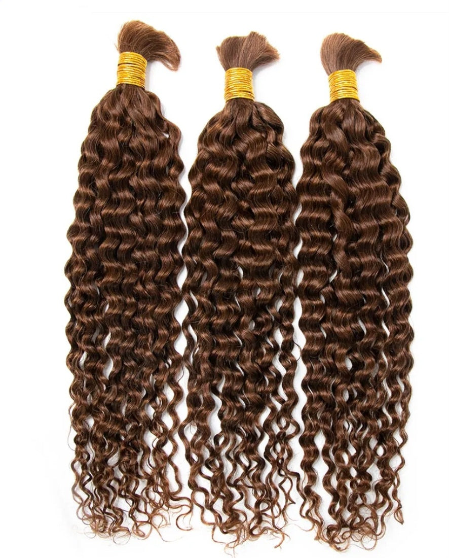 #30 Water Wave Braid Bulk Human Hair Extensions  100g
