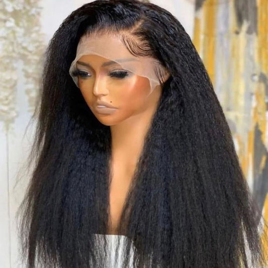 13X4 Lace Kinky Straight High 180%, 200% Density Closure Wig