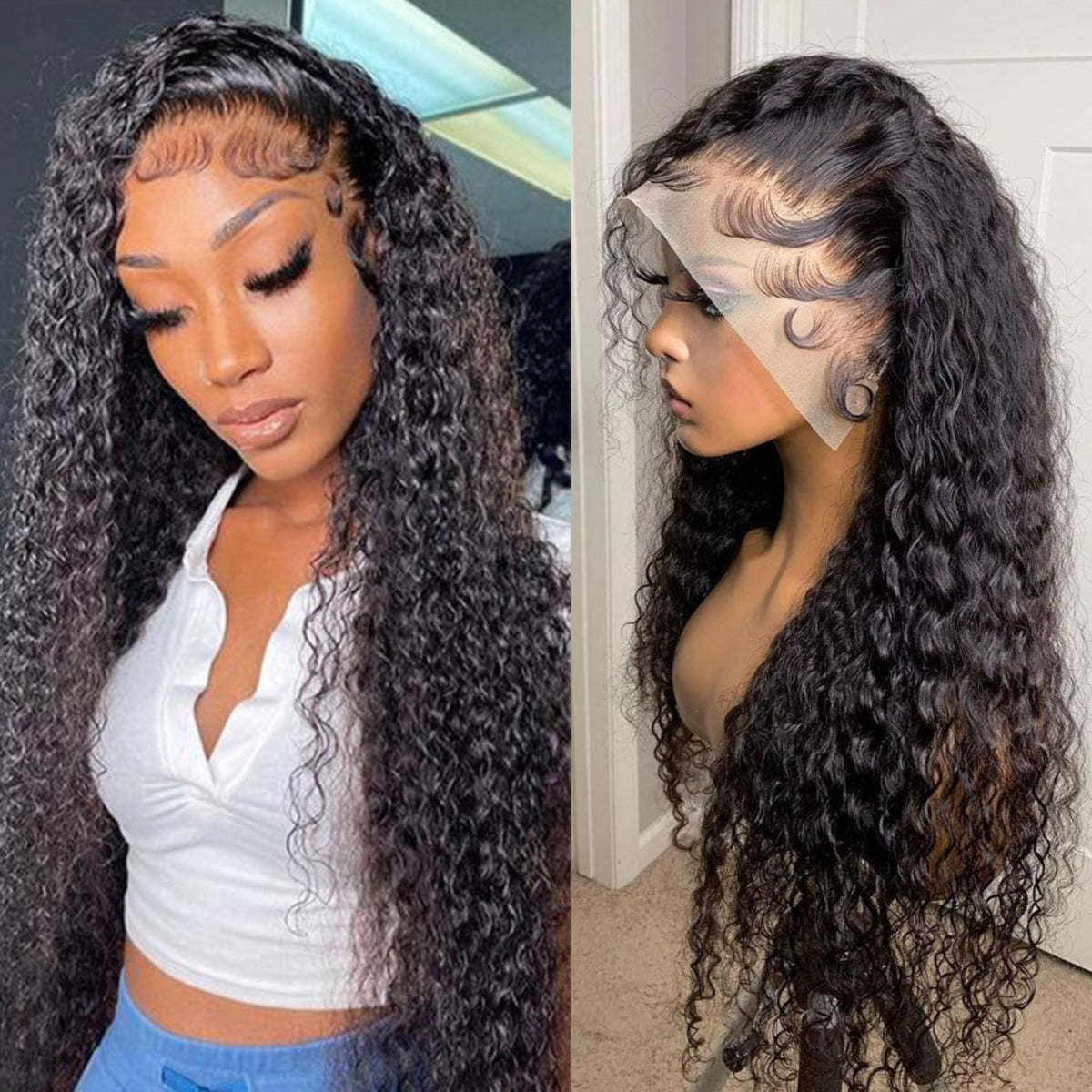 13X6 Lace Frontal Vouge Deep Wave Wave Glueless wig