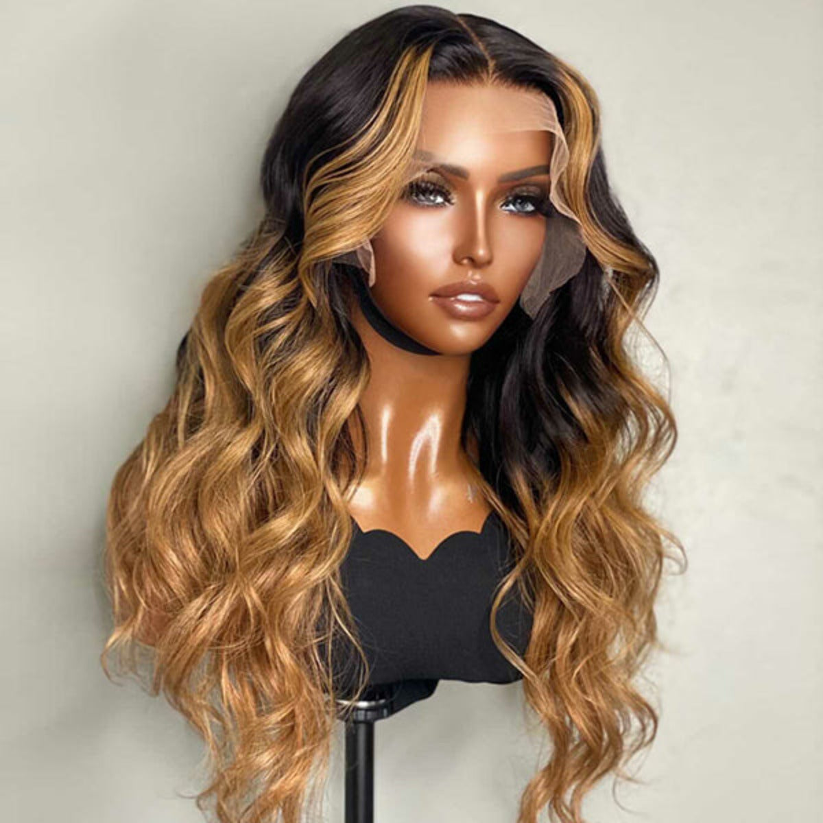 #1B/27 Ombre Glueless 13x4 Lace Frontal Body Wave Wig