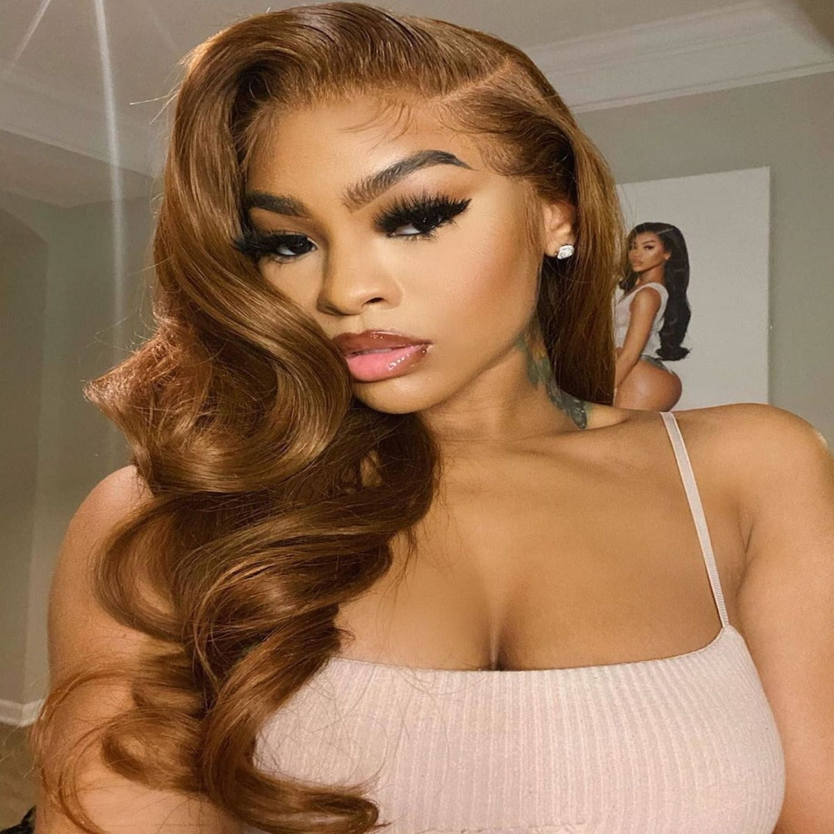 Honey Blonde Ombre Glueless 13x4 Lace Frontal Body Wave Wig
