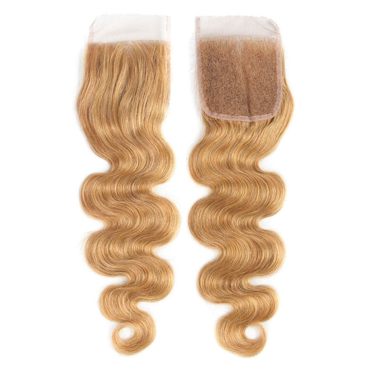 Body Wave Virgin Hair Bundles with closure #27 Dark Blonde