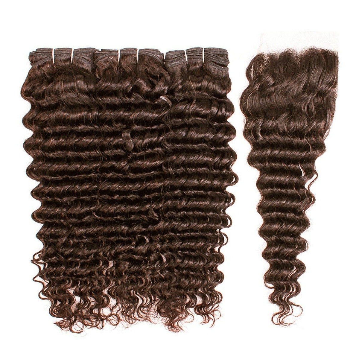 Deepwave Human Hair Bundles with closure #4