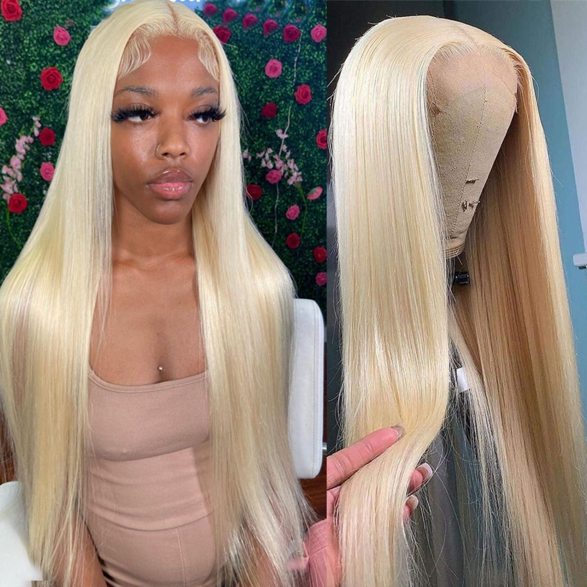 Blonde #613 Straight 4X4 Glueless Lace Closure Wig