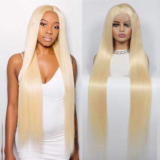Blonde #613 Straight 13X4 Lace Closure Human Hair Wig