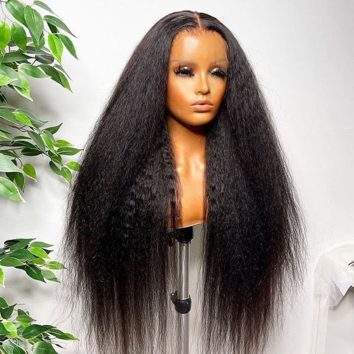 13X4 HD Lace Kinky Straight High 180%, 200% Density Closure Wig