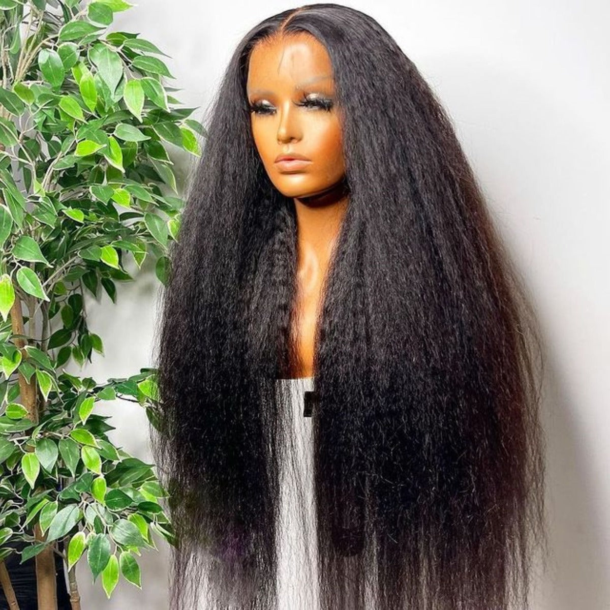 13X4 HD Lace Kinky Straight High 180%, 200% Density Closure Wig